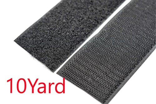 Pertid Strap 1" Black Nylon Onewrap Strap Hook and Loop 10 yards Sticky Back Tape Fabric Fastener 30 feet