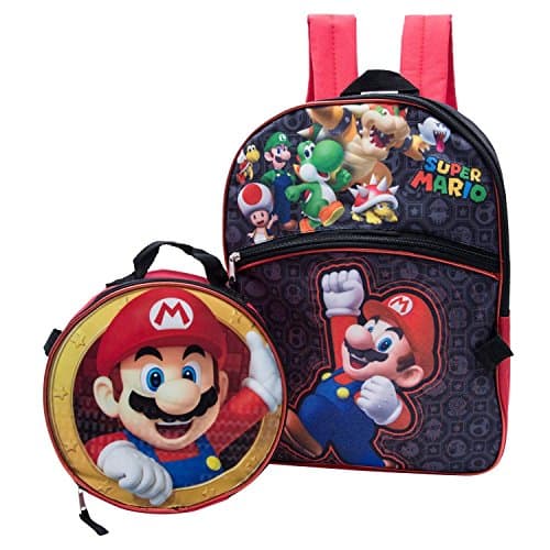 Super Mario Bookbag Backpack Lunch Box Set
