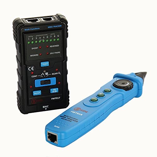 Multi-function Network Cable Tester RJ45 RJ11 Wire Tracker Telephone Line Finder CAT5 CAT6 Ethernet LAN Tool Phone Tracer Continuity Checking Toner Kit with Audio Tone Probe Detector for UTP Collation