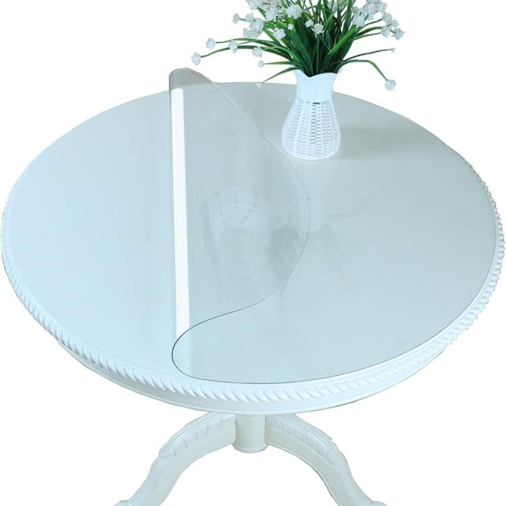Gweat Round Shape Table Cover Protector Clear Plastic Table Mats Desk Pads Waterproof 1MM Thickness for Hotel Or Home Use (Size : 100 * 100CM)