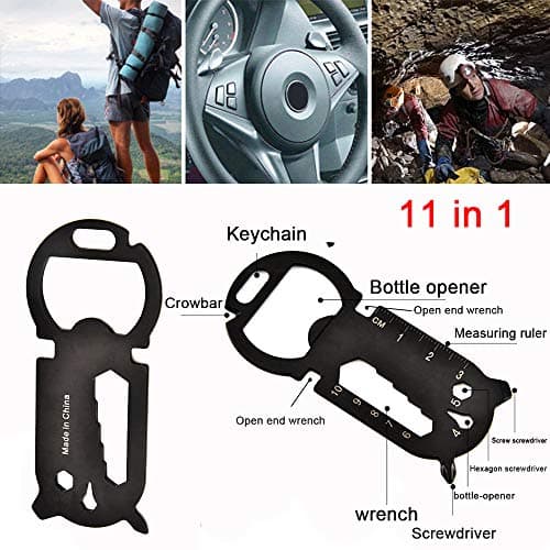 MANjia96COco 11 In 1 Multi-Function EDC Tool Card Creative Bottle Opener Keychain Portable Multi-Purpose Gadget