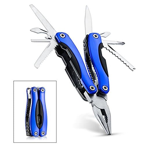 Multitool, Sam Umit Multi Tool 15 in 1 Stainless Folding Pocket Pliers Knife With Sheath, Pliers, Knife, Saw &amp; More Function For Fishing Hiking Camping