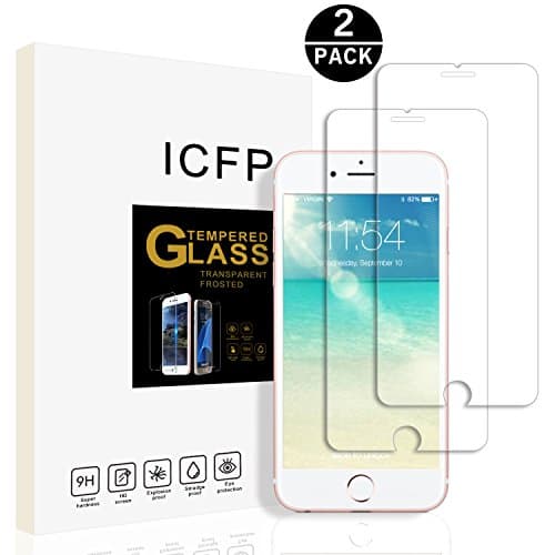 iPhone 6 Plus Tempered Glass Screen Protector 2 Pack, 2.5D Edge, 9H Hardness, Crystal Clear, No Bubbles, 3D Touch Compatible, ICFPWR Screen Protector for Apple iPhone 6 Plus
