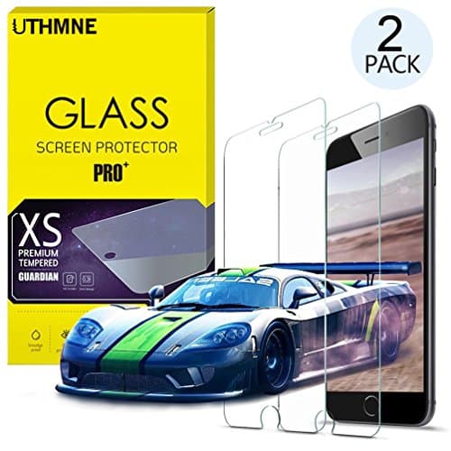 UTHMNE 2-Pack iPhone 7 Plus Screen Protector Glass, 0.3MM Slim And 9H Hardness Bubble Free, Anti-Fingerprint, Oil Stain&amp;Scratch Coating