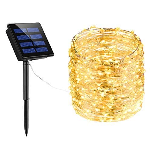 LITOM 200 LED Solar String Lights, 72ft Outdoor String Lights 8 Modes Waterproof Decorative Fairy Light for Patio Garden Gate Yard Party Wedding Christmas Thanksgiving Halloween(Warm White)