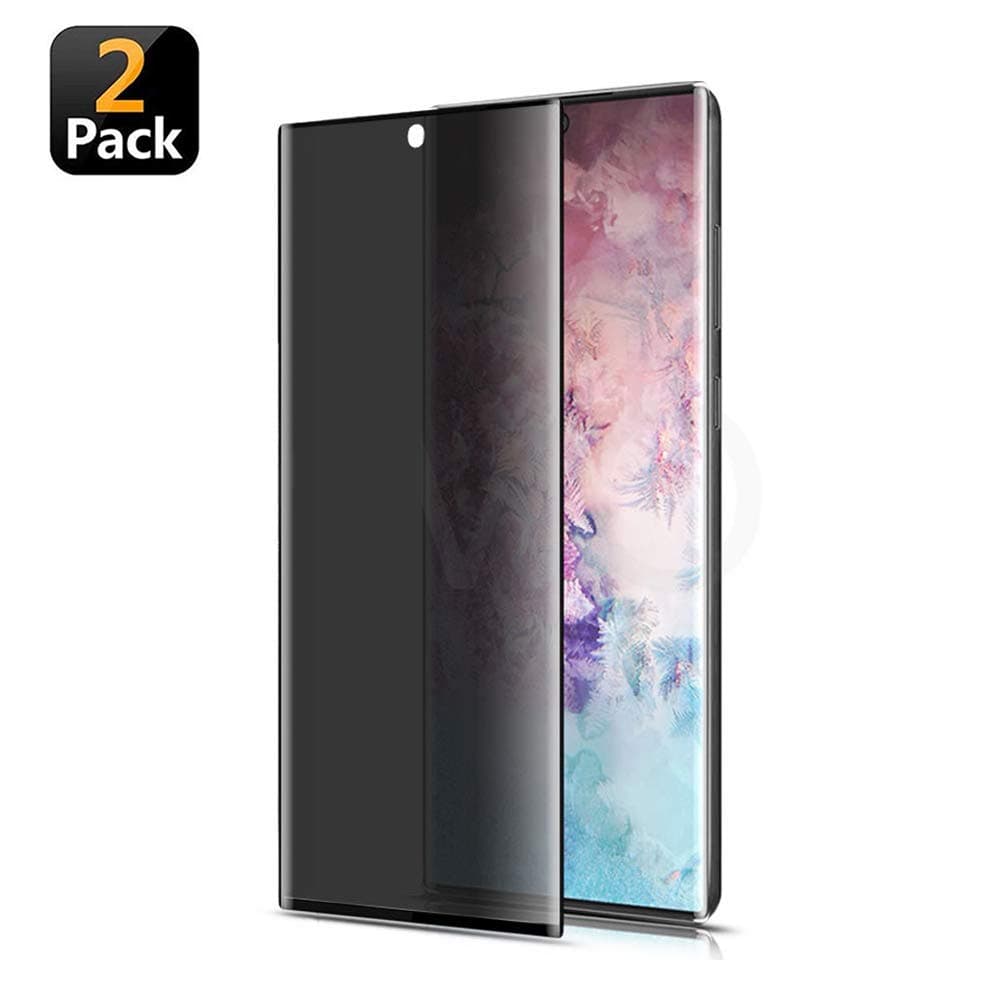 Viee 【2 Pack】 Galaxy Note10 Plus/Pro Screen Protector Privacy Tempered Glass Screen Cover 3D Curved Tempered Glass Screen Cover for Samsung Galaxy Note 10 Pro