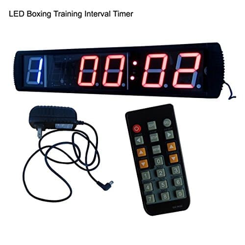 AZOOU 4" 5 Digits LED Interval Timer Designed for Boxing Training IR Remote Control