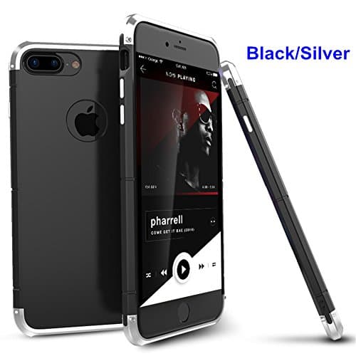 iPhone 7 Plus Case, Baseus TPU + PC Double Protection Cell Phone Case Cover for iPhone 7 Plus (Black + Silver)