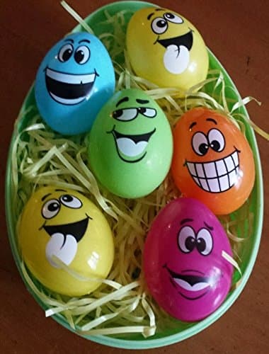 7" Plastic Fillable Jumbo Easter Egg filled with Grass and 6 Empty Easter Eggs. * Random Egg Colors *