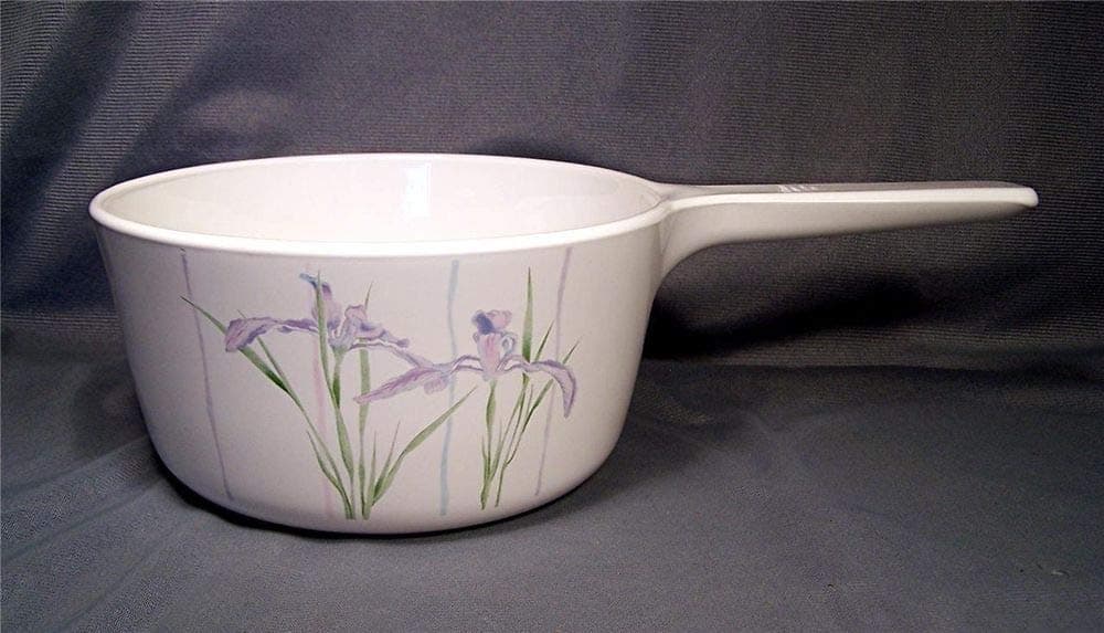 Corning Ware Model S-1.5-B Shadow Iris 1.5 Liter White Sauce Pan No Lid