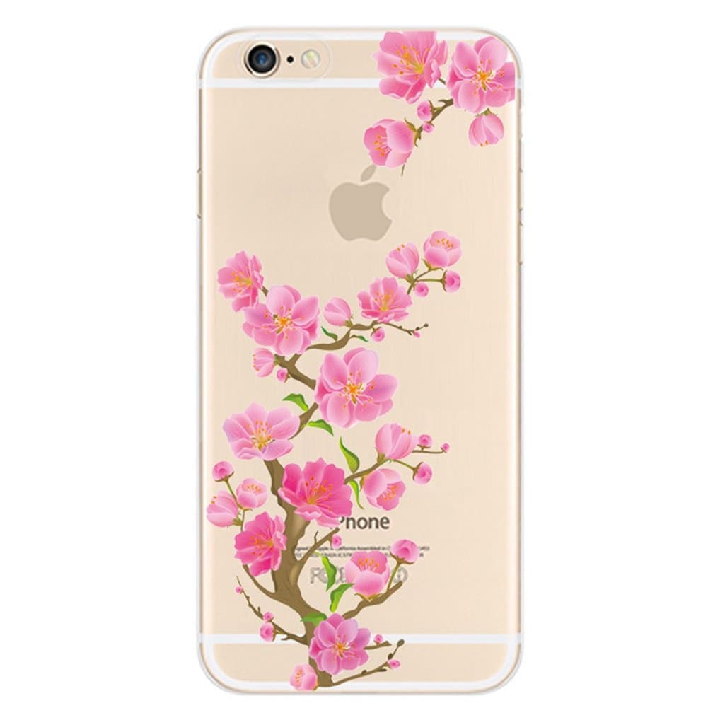 iPhone 6S Plus Case,iPhone 6 Plus/6S Plus TPU Case,UZZO Cute Girl Flower Fairy Animal Giraffe Print Ultra Thin TPU Silicone Gel Case,[Crystal Clear] TPU Back Case Cover for iPhone 6 Plus/6S Plus