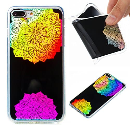 iPhone 7 Plus Clear Case, Flower Silicone iPhone 7 Plus Case Cover, Cute iPhone 8 Plus Case, Ultra Thin Slim Fit Shock Absorption Cell Phone Case iPhone 7 Plus Case for Apple iPhone 7 Plus Case/8 Plus