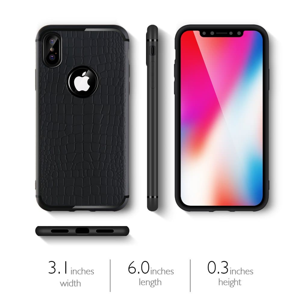 iPhone X Case, iPhone 10 Case, XULIS Crocodile Pattern Innovative Upgrade Magnetic Phone Case, Ultra-thin Soft TPU Back Cover with All-around Protection for Apple iPhone X 5.8 inch 2017 Release.