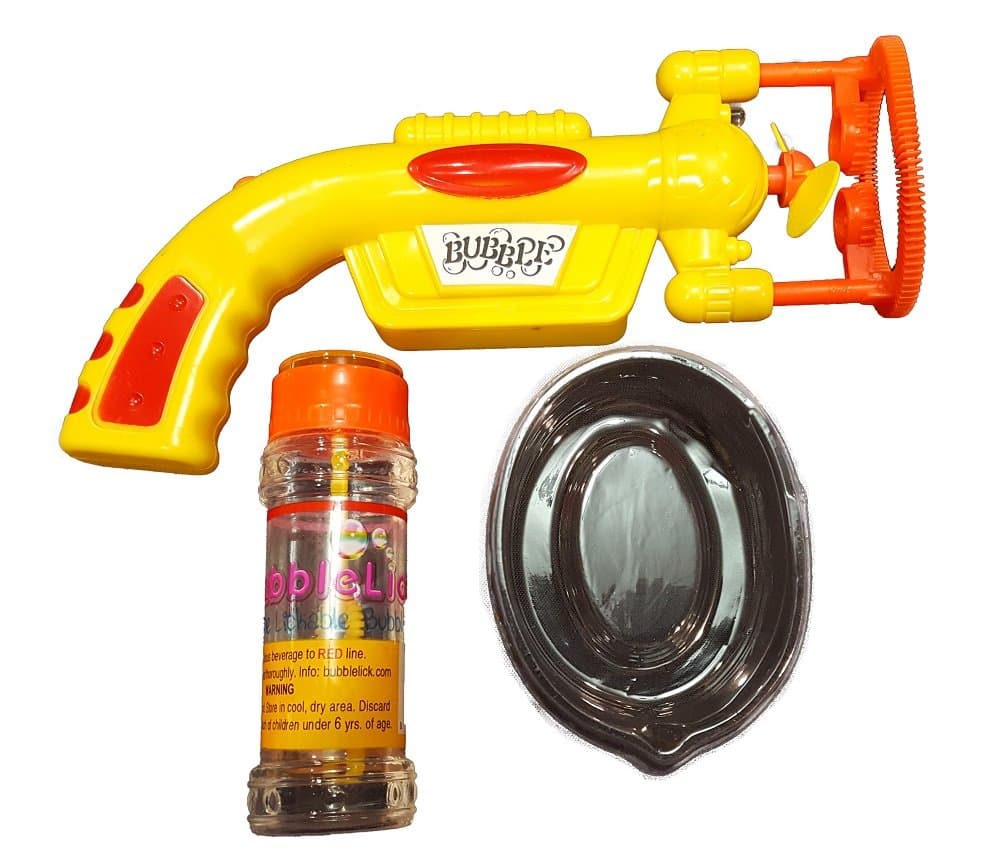 BubbleLick Edible Bubble Kit, Yellow Bubble Gun