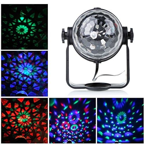 Mini Stage lights, GLiving LED Lighting dj lights Remote Control Sound Activated Color Changing Crystal Magic Rotating Ball Effect Lights KTV Xmas Party Wedding Show Disco DJ Bar Club Lamp