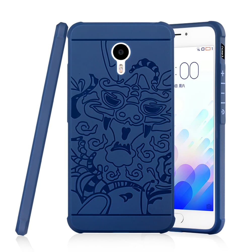 Meizu M3 Note Case, Personality Patterns Shockproof Ultra Thin Soft Silicone Back Case Cover for Meizu M3 Note (Blue)
