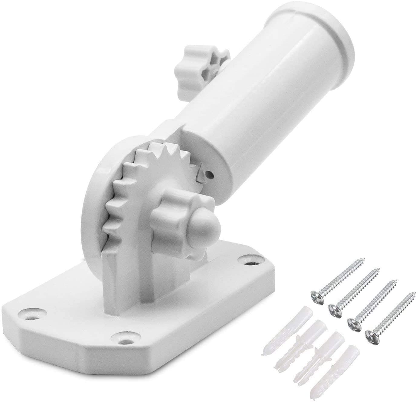 Multi-Position Flag Pole Bracket Heavy Duty Wall Mount Flag Pole Holder with Screws, Made of Aluminum - Strong and Rust Free