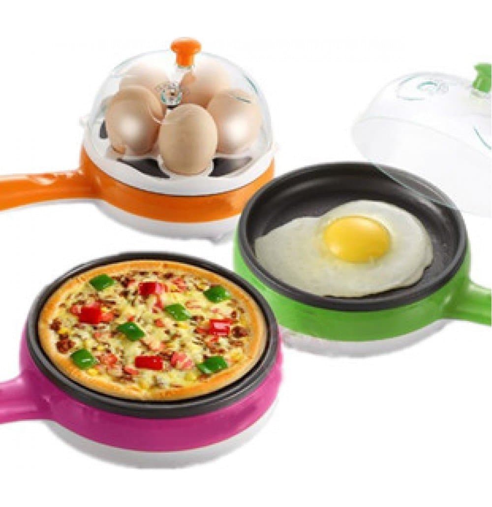 PETRICE 2-In-1 Multi-functional Electric Mini Egg Boiler Poacher Steaming Device