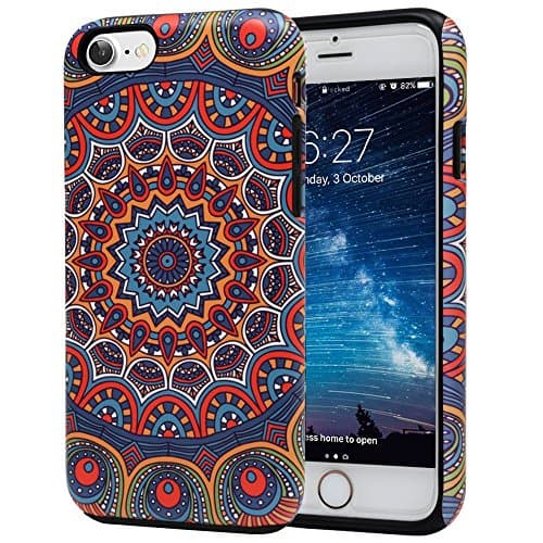 iPhone 8 Case, Arabic Pattern Slim Dual Hard Case [Shockproof] [Dual Layer] [Drop Protection] Fashion Design Pattern for Apple iPhone 8 - Arabic Indian