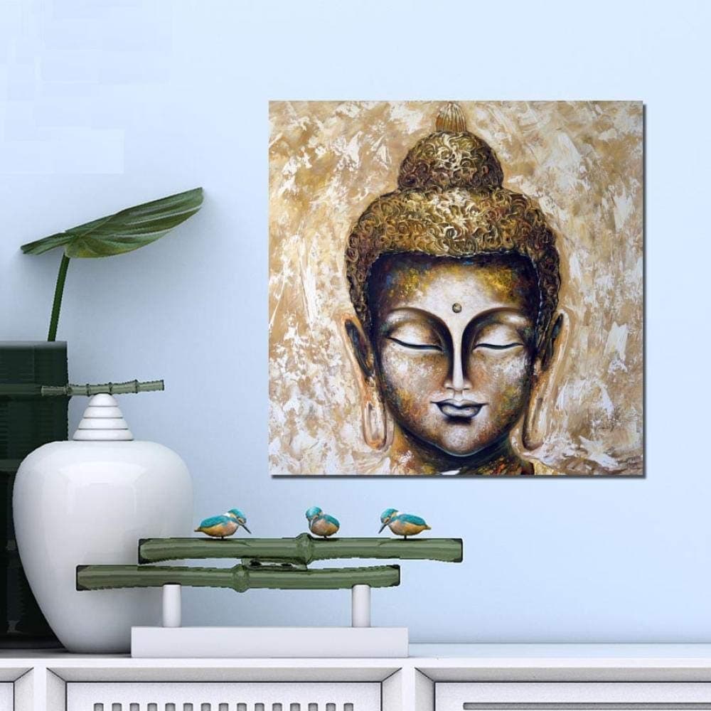 DKQL Beautiful Buddha Face Angle HD Printed Canvas Wall Art Posters and Prints Poster Painting Framed Artwork Room Decoration-50x50cmx1 pcs no Frame