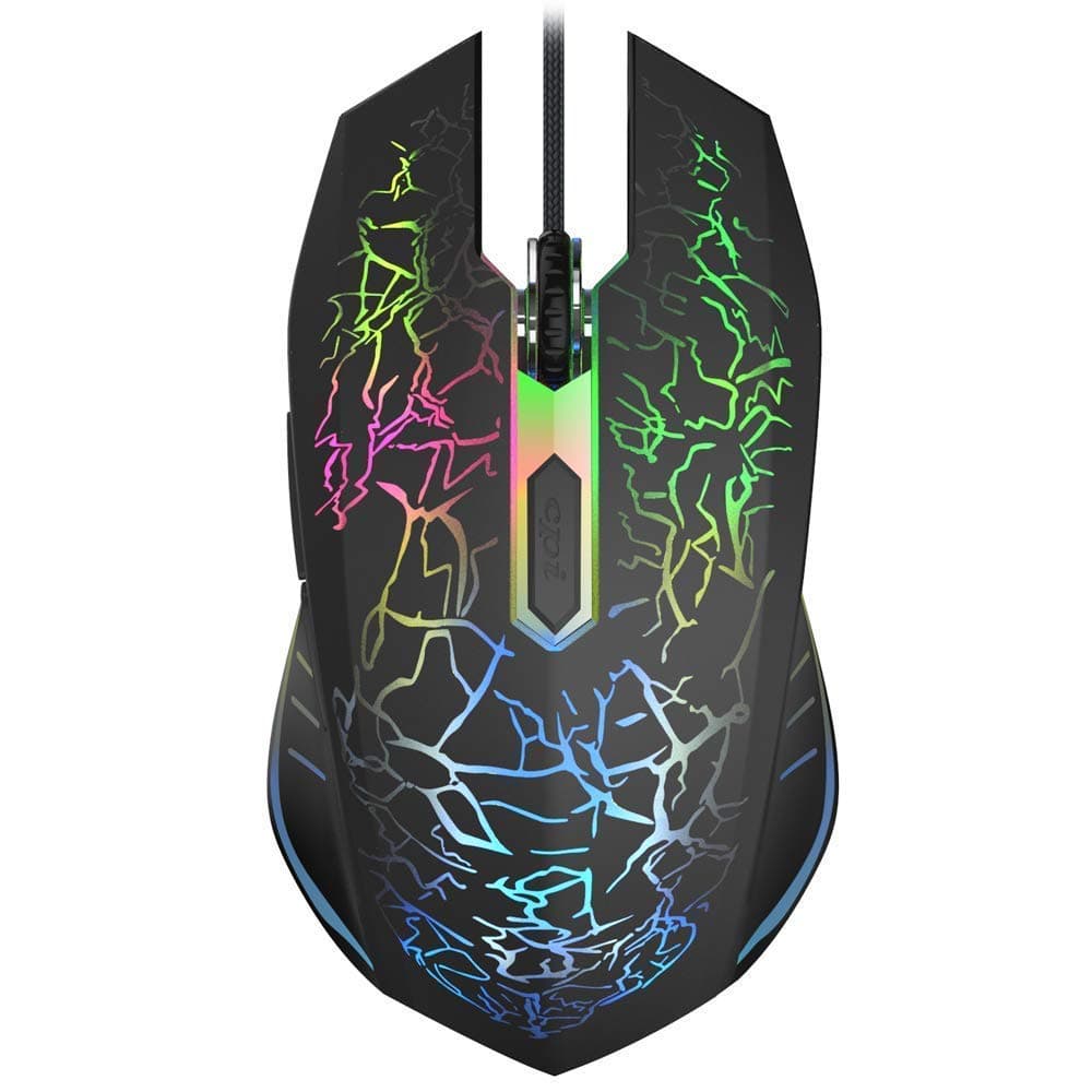 Wired Gaming Mouse with Side Buttons - 6 Programmable Keys - Adjustable DPI - RGB Breathing Color Changing Backlight - Responsive Clicks - Ergonomic Design for PC Gamers - also available in White