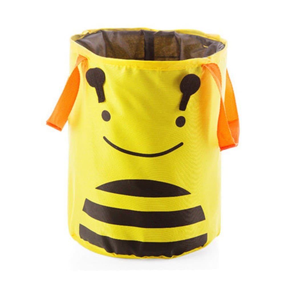 Bee Face Storage Box Trash Cans Portable Foldable Double-layer Fabric Design, Easy To Dump Garbage And Cleaning.storage Does Not Occupy Space.