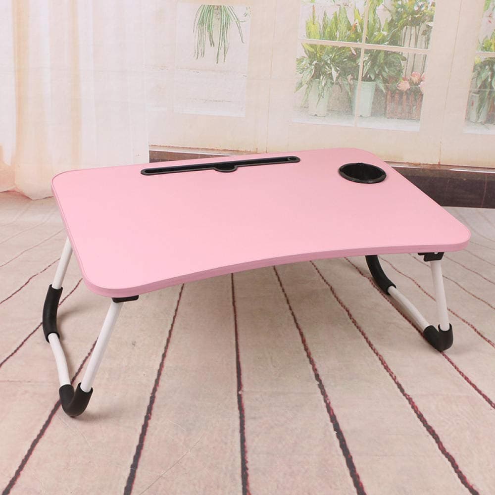 Bed Desk Portable Folding Table Computer Desk Student Dormitory Bed-Light Powder_60 * 40 * 28Cm Laptop Table Laptop Tray