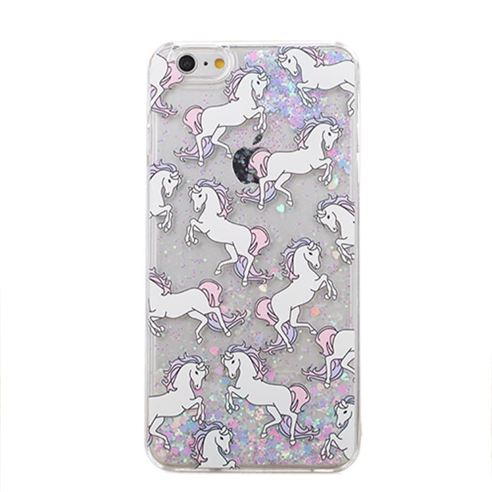 Hamyi iPhone 5 / 5S / SE Case Unicorn Pattern Shiny 3D Dynamic Liquid Glitter Quicksand Transparent Hard Plastic Back Cover for Apple iPhone 5 / iPhone 5S / iPhone SE
