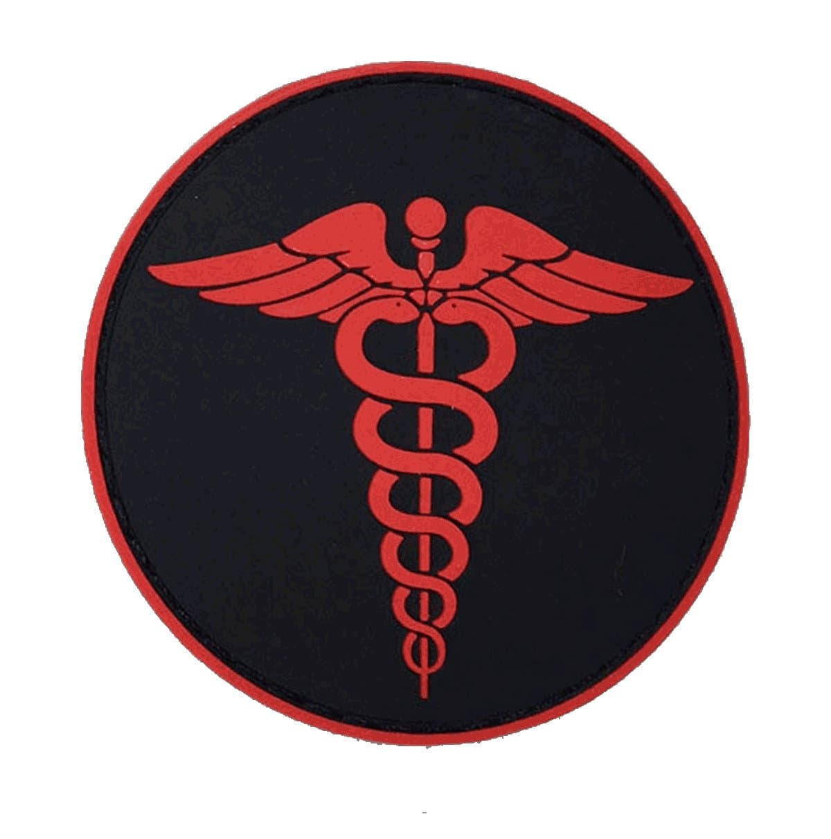 TacMorale PVC Caduceus Patch - Red on Black