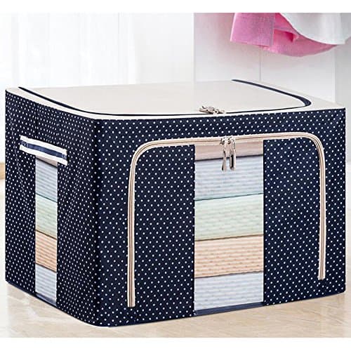 Storage Boxes, Wunsche 22 Liter Extra-large Foldable Storage Containers Fabric with See-through Window, Bouble Zippers, Oxford Fabric 600D Storage Bins Basket Orgnizer for Kids & Children Clothes