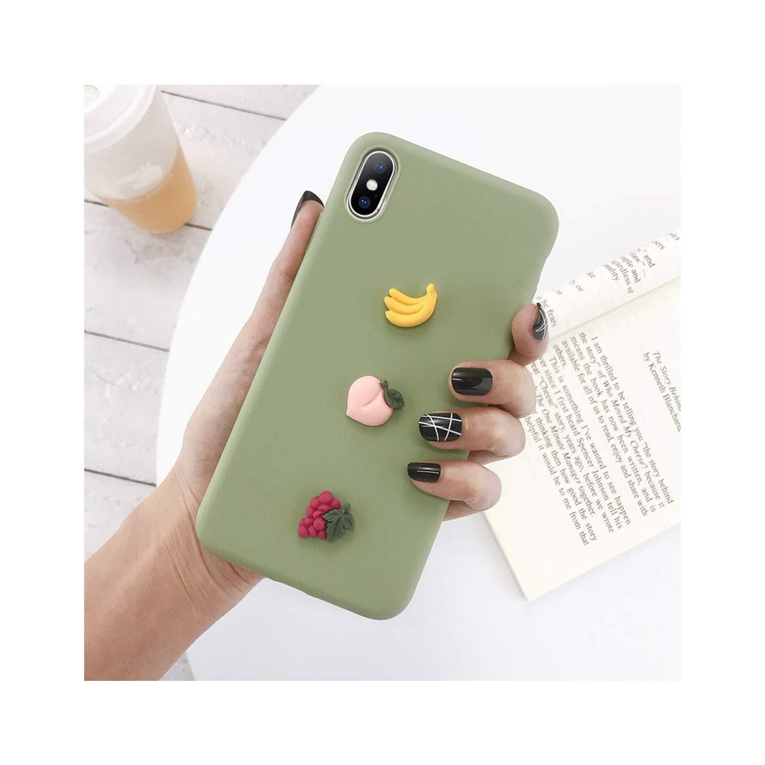 Popularity Cute 3D Pattern Phone Case Compatible for iPhone 11 Pro XS Max XR X 8 7 6 6S Plus 11 Lovely Fruit Avocado Soft TPU Candy Back Cover,Compatible for iPhone X,1