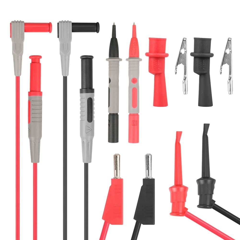 Digital Multimeter Test Lead Kit Set Cable Probe Replaceable Needle Tips with Alligator Clip Test Cables Probes 8PCS
