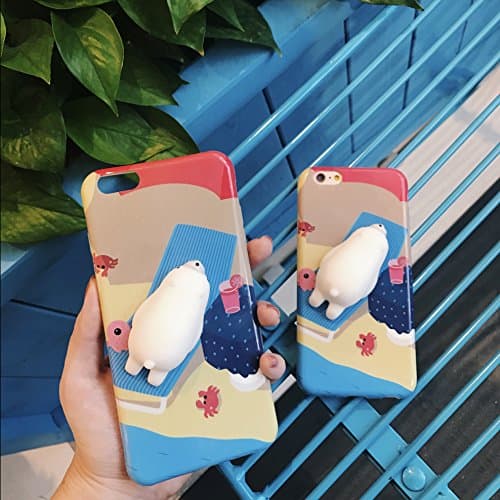 3D Squishy Cat Case for iPhone 7 Plus, Kneading Soft Silicone Finger Pinch Cute Cell Phone TPU Protective Cover for Girls Women Kids