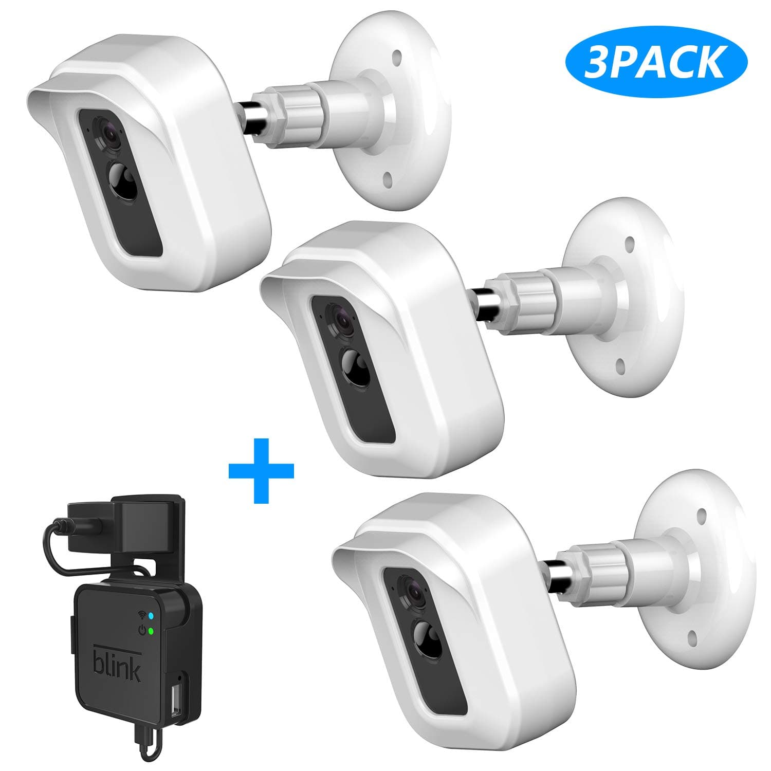 Blink XT2 Wall Mount Bracket, [3 Pack] Full Weather Proof Housing/ [1 Pack] Mount with Blink Sync Module Outlet Mount for Blink XT/ XT2 Indoor Outdoor Home Security Camera System (White)