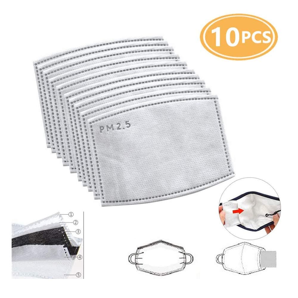 PM2.5 Activated Carbon Filter for Mask - 5 Layers Replaceable Protective Parts Filters for Air Filtration (10pcs)