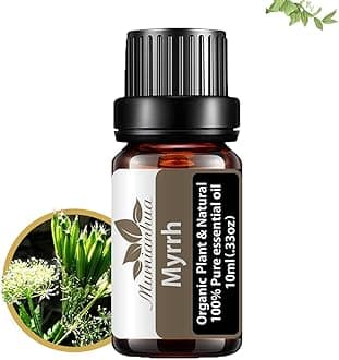 MumianhuaMyrrh Essential Oil 100% Pure Earthy Balsamic Aroma Natural Myrrh Oil for Diffuser, DIY Skincare, Wrinkle, Hair, Beard Oil & Candle Making,Office Wellness 0.33 Fl Oz