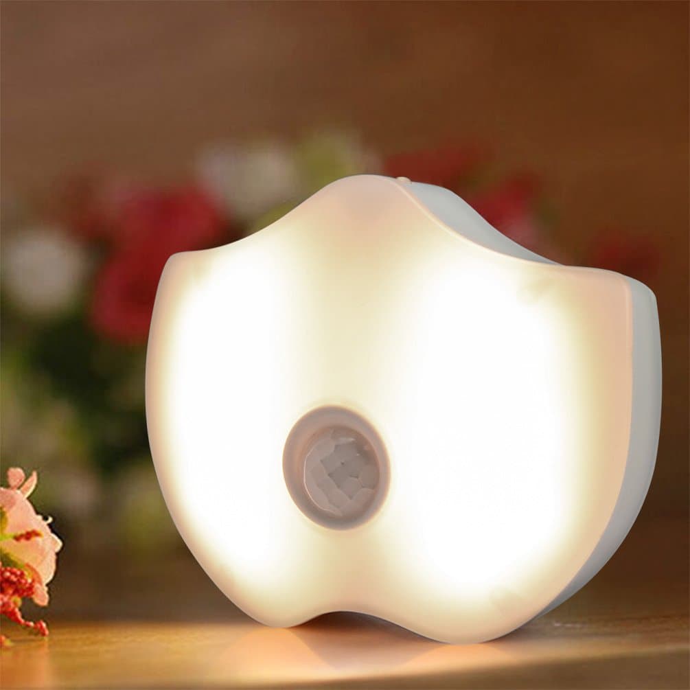 Motion Sensor Night Light,Touchshop PIR Motion Activated Sensor LED Night Light Battery Operated LED Bedside Wall Light Stick-Anywhere for Bedroom,Stairs,Hallway