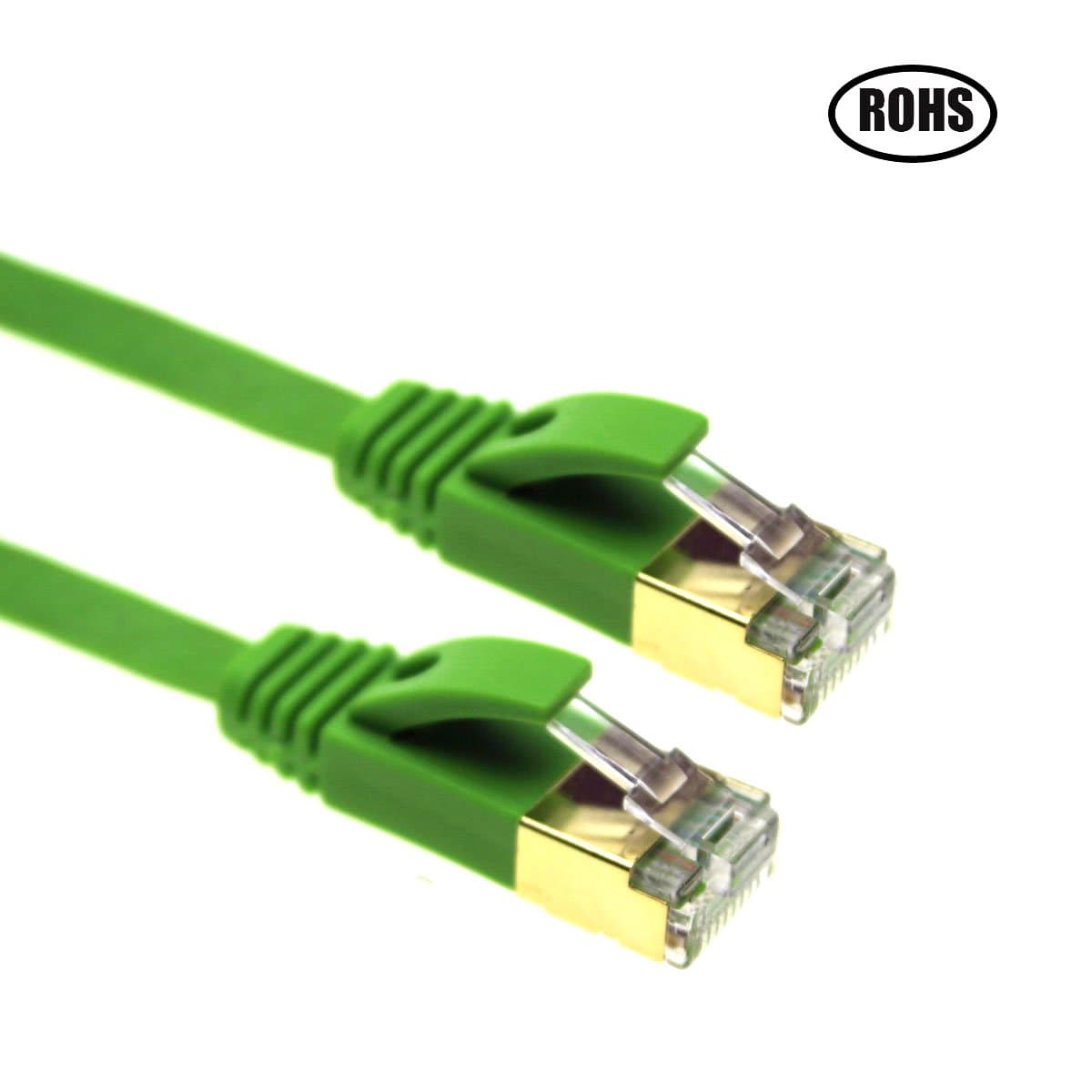2m Ethernet Cable Cat6 Flat,Network wire Cat .6a / 5e / 5 Ethernet Patch cord,Internet Cable with Rj45 Snagless Connectors (Green)