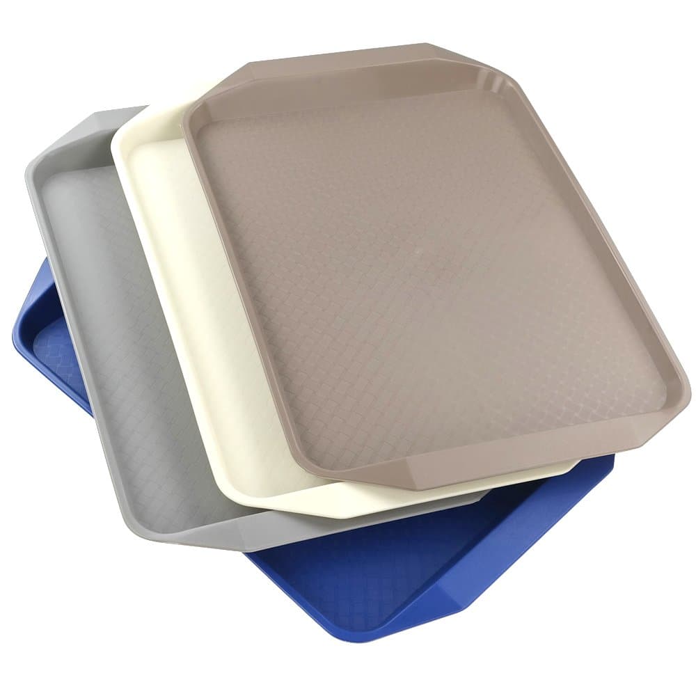 Ggbin4 Packs Rectangular Serving Trays, Plastic Fast Food Serving Trays