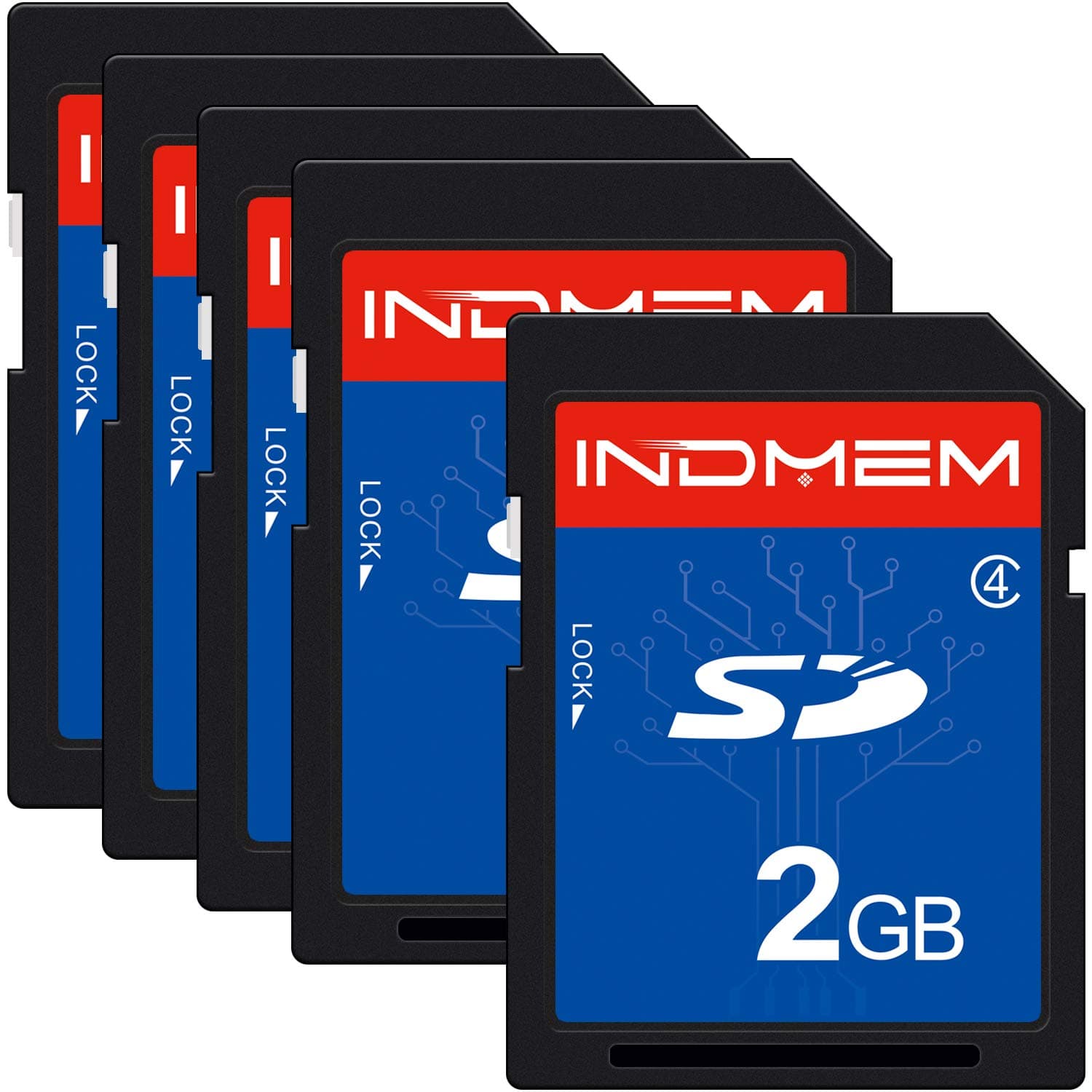 5 Pack SD Card 2GB Class 4 Flash Memory Card 2G SLC Standard Secure Digital Cards C4