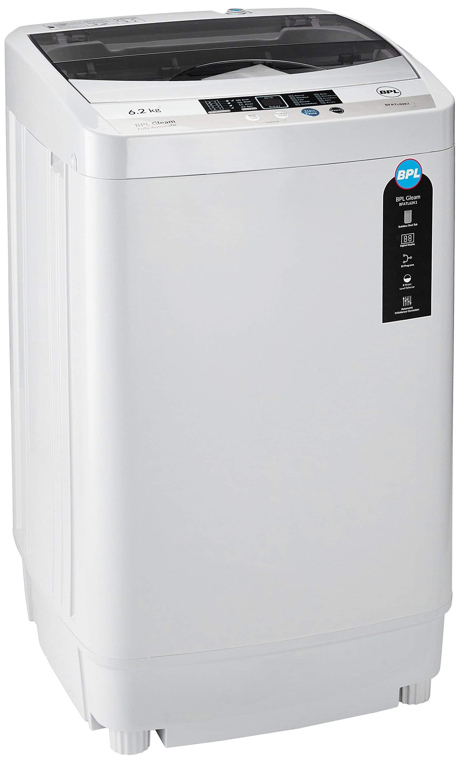 BPL 6.2 kg Fully-Automatic Top Loading Washing Machine (BFATL62K1, Grey)