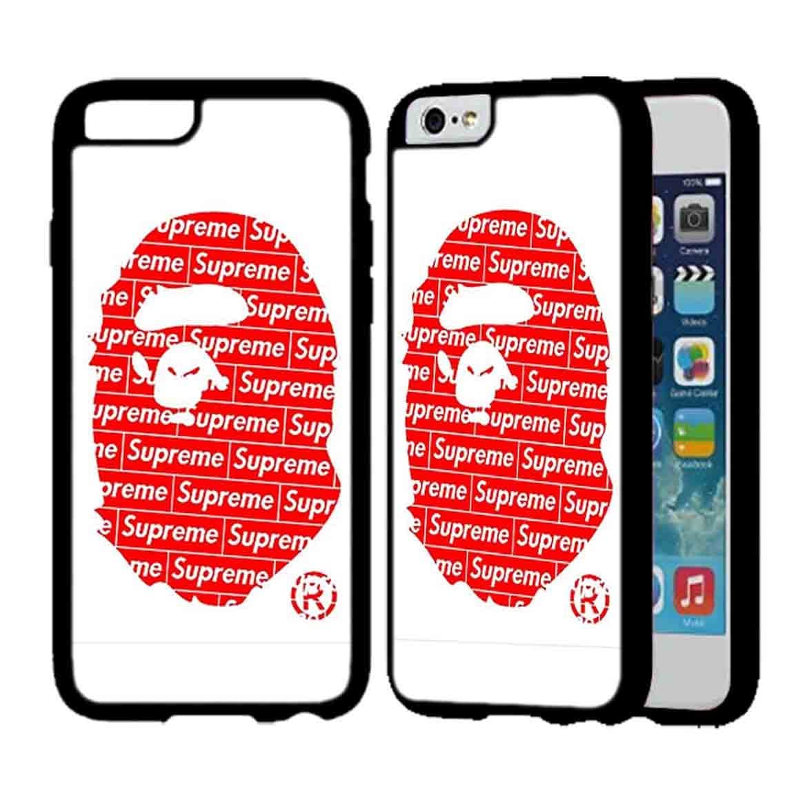 Bape X Supreme IPhone Case Iphone 7 Plus Case Black Plastic E0F7JOC