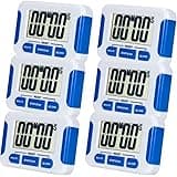 6 Pack Digital Kitchen Timer Magnetic Back and Retractable Stand Minute Second Count Up Countdown Kid Clock