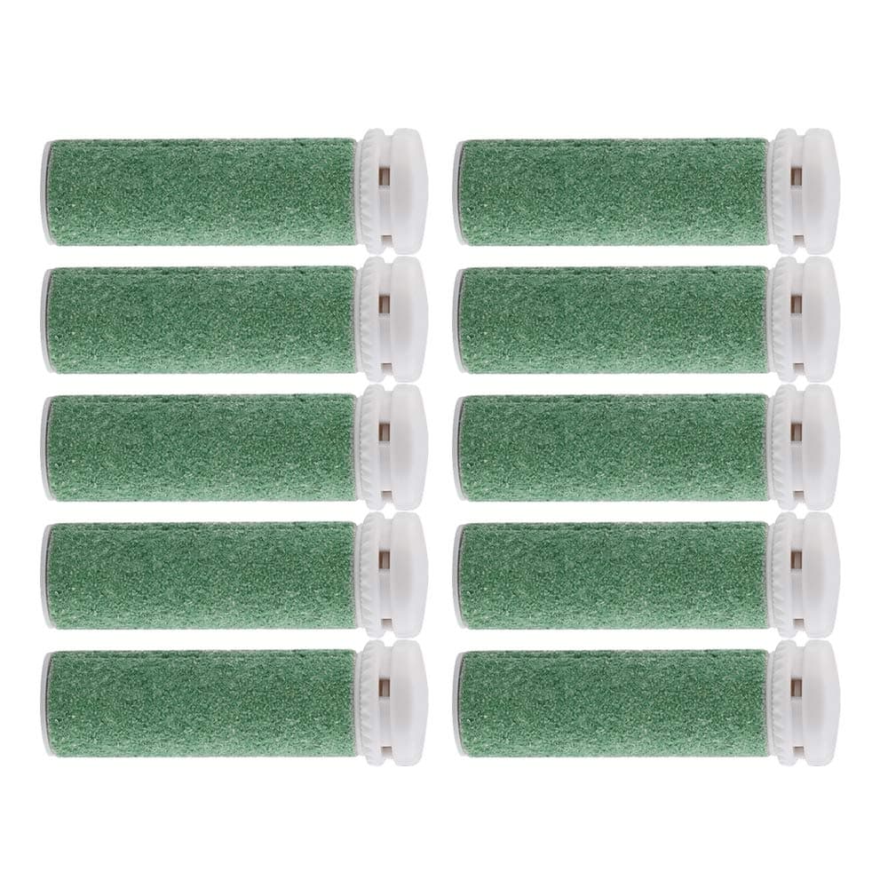Foot Solutions Super Coarse Replacement Refills Rollers Compatible with Emjoi Micro-Pedi Callus Remover (10 Pack Green)