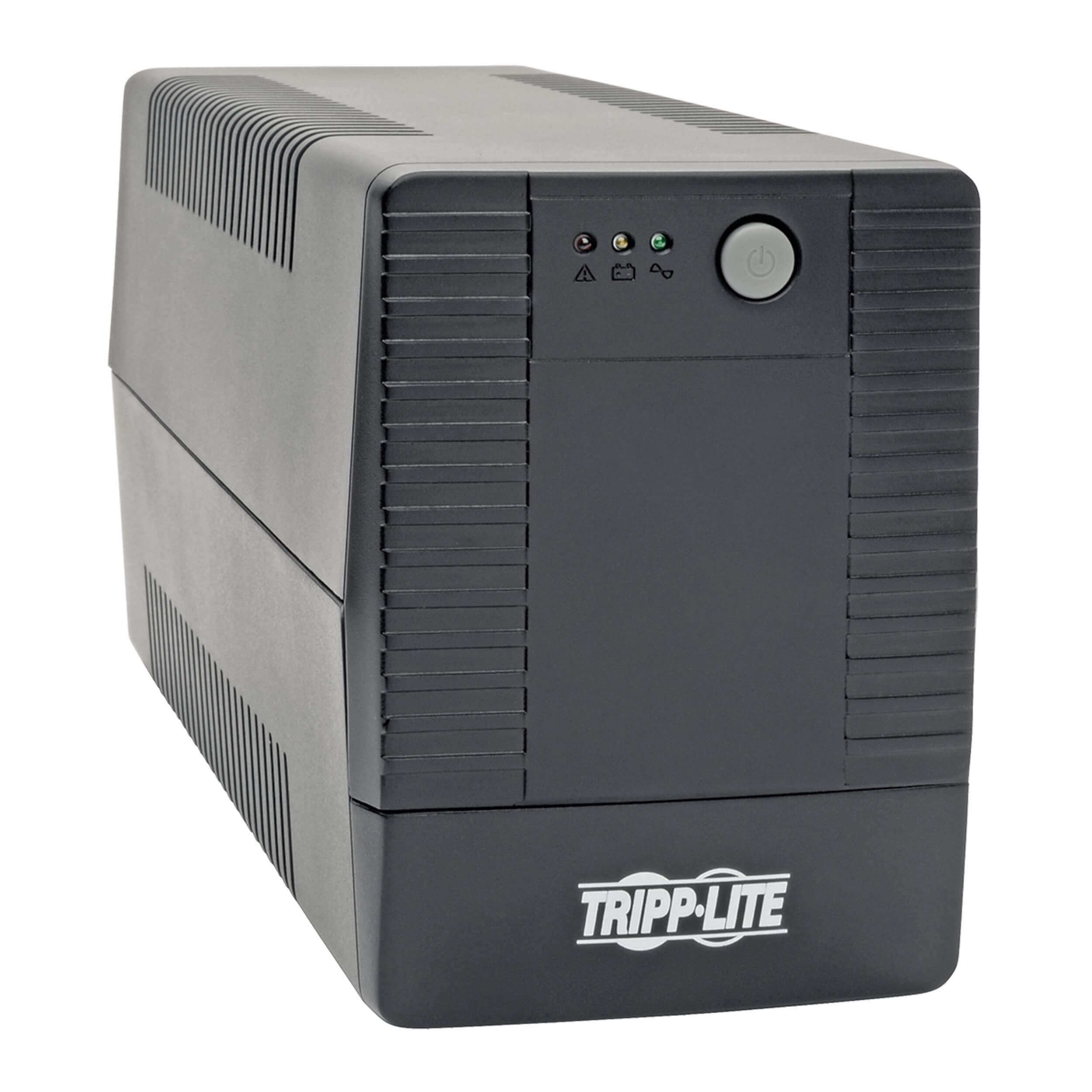 Tripp Lite 650VA UPS Battery Backup, Line Interactive UPS, Automatic Voltage Regulator, 6 Outlets, USB Connectivity, 480W, 120V, 50/60 Hz, Tower (AVRT650U)