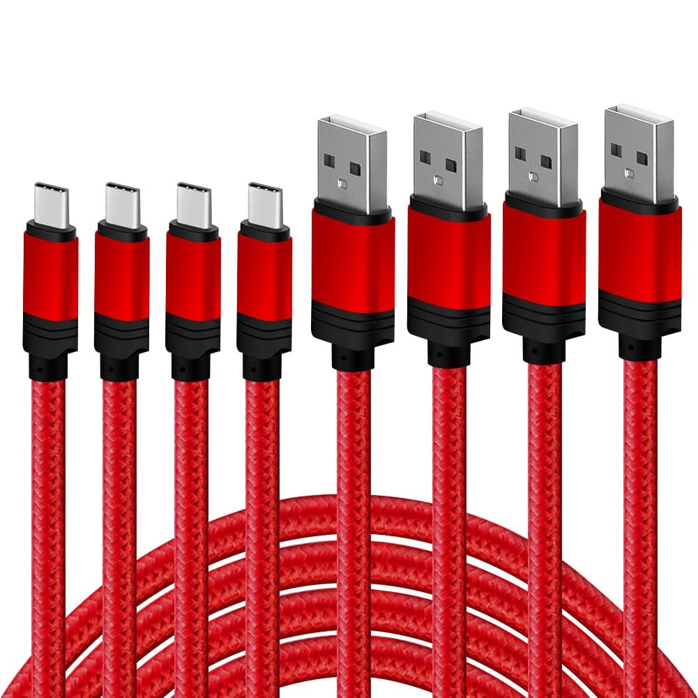 USB C Cable, (4PACK 1ft 3ft 6ft 10ft) USB C to USB A Charger, Type C to USB 3.0 Sync & Charging Cable/Cord for Samsung Galaxy S9 S8 Note 9, Pixel, LG V30 G6 G5, Nintendo Switch,ChromeBook ，OnePlus 5