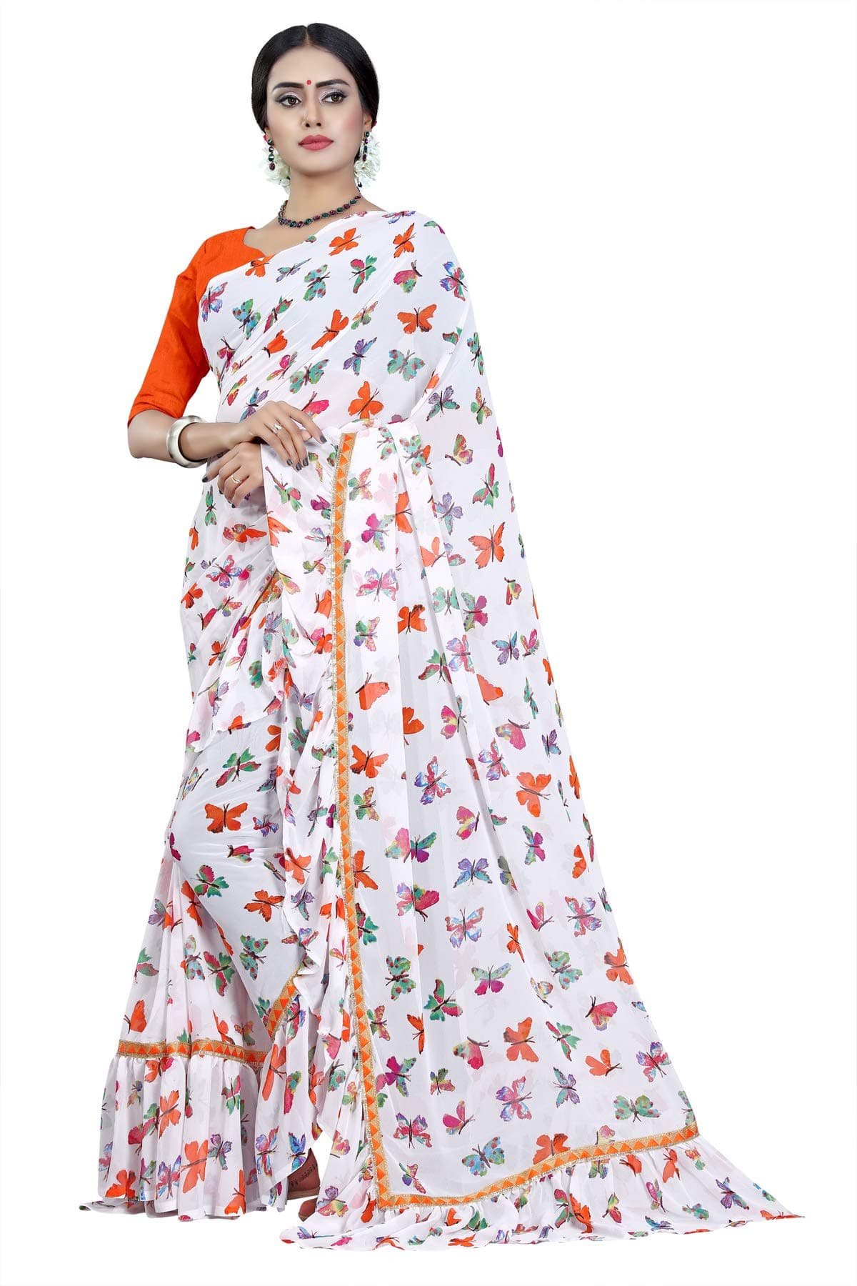 SugathariGeorgette Saree