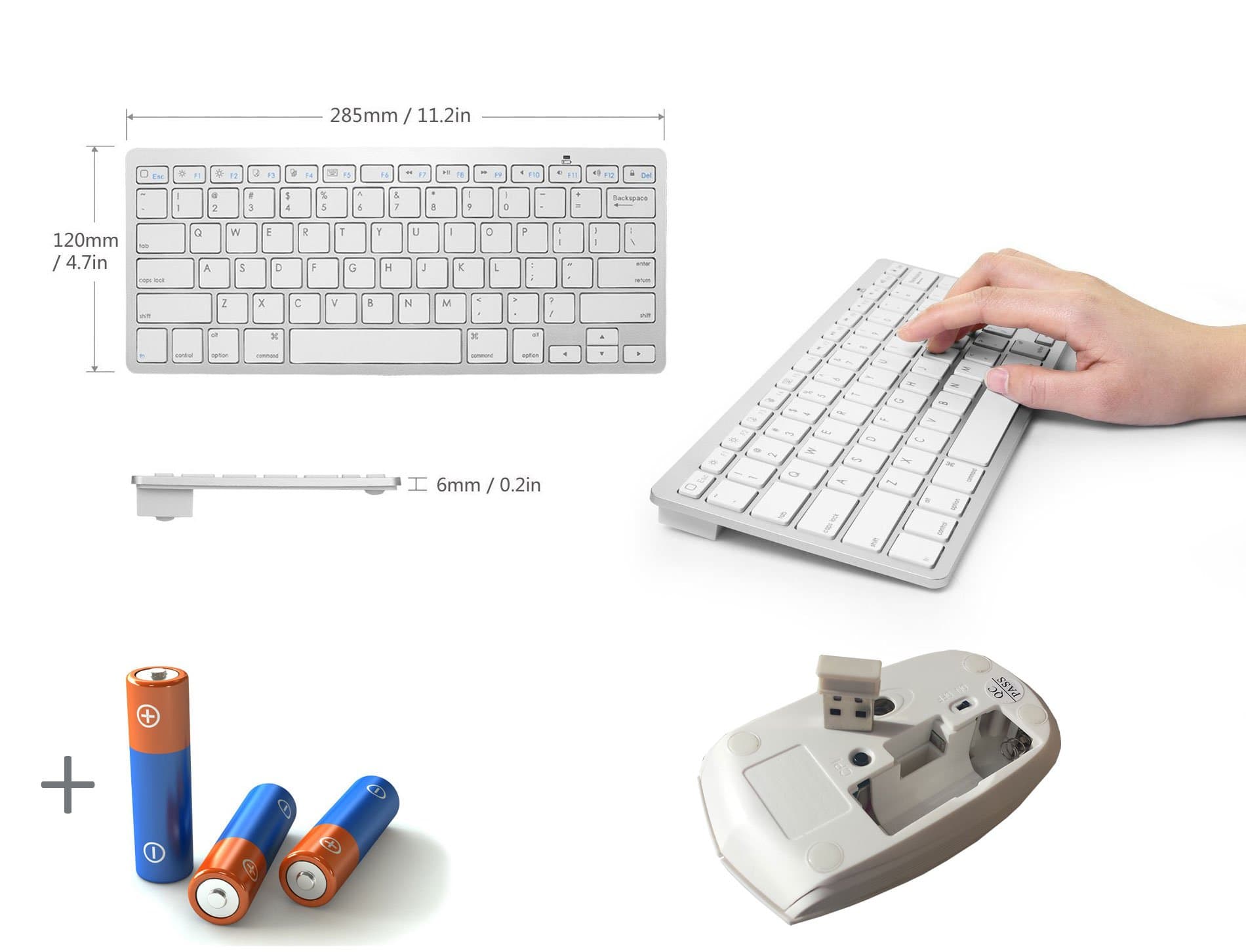 White Wireless Mini Keyboard & Mouse Easy Control, Remote control for Youtube, Browser for SAMSUNG QE82Q60RATXXU 82"