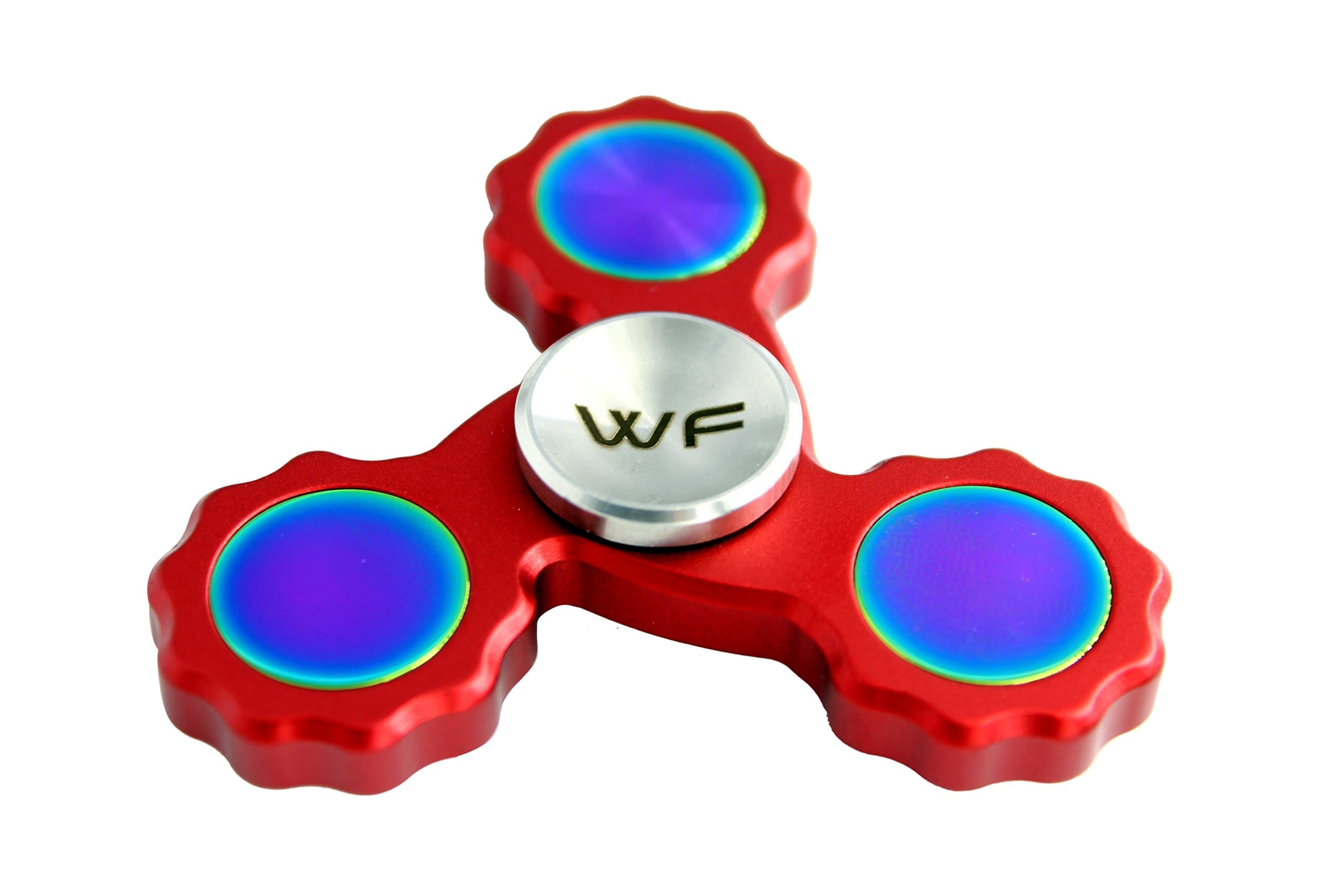 WeFidget Premium Finish, No Wobble, Fully Replaceable Bearings, EDC Hand Spinners (Red Gear)