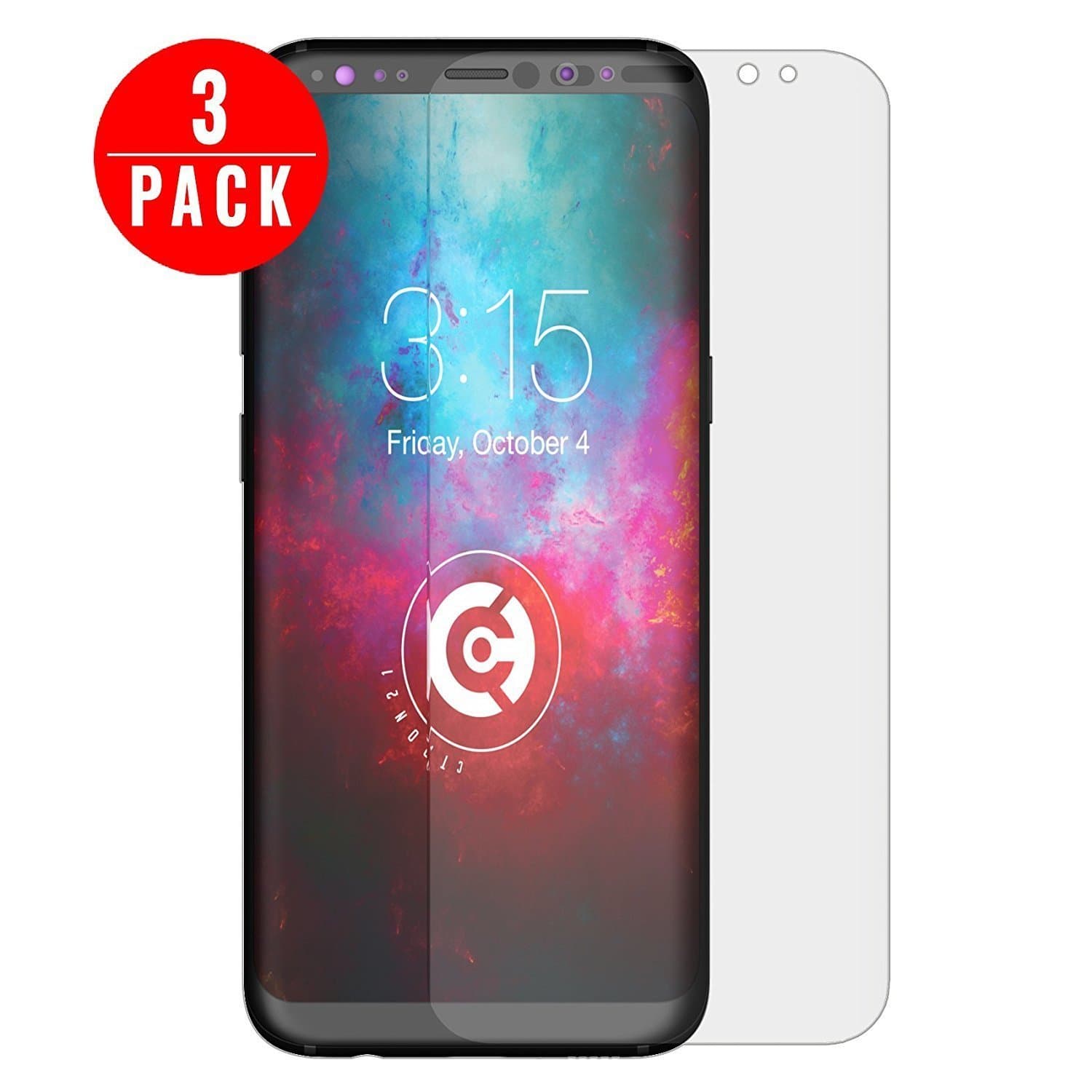 CTRON21 ® Protector For Samsung Galaxy S8 [Full Coverage] Screen Protector Film TPU [No Bubbles] No Tempered Glass – Sticks to Curves